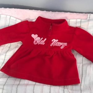Baby girls half fleece zip-up